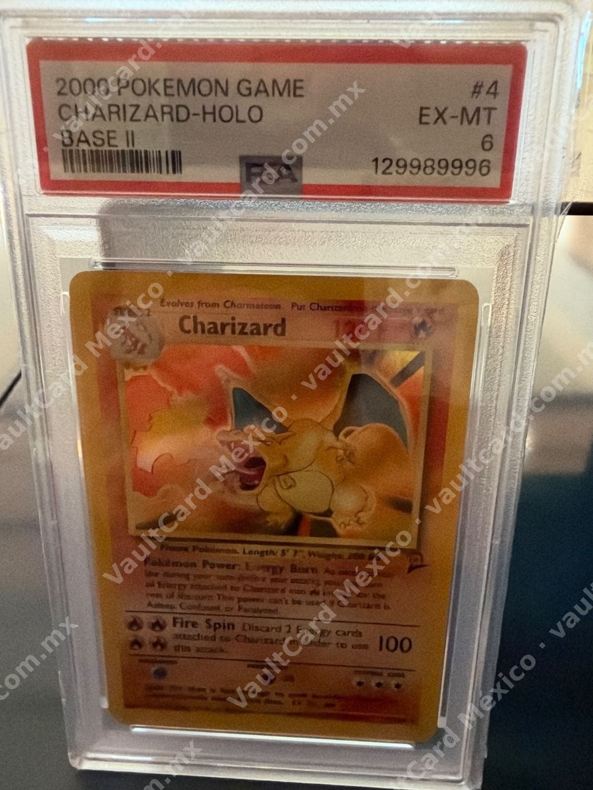 Charizard Holo 4/130 - Base Set 2 Inglés - PSA 6 EX-MT