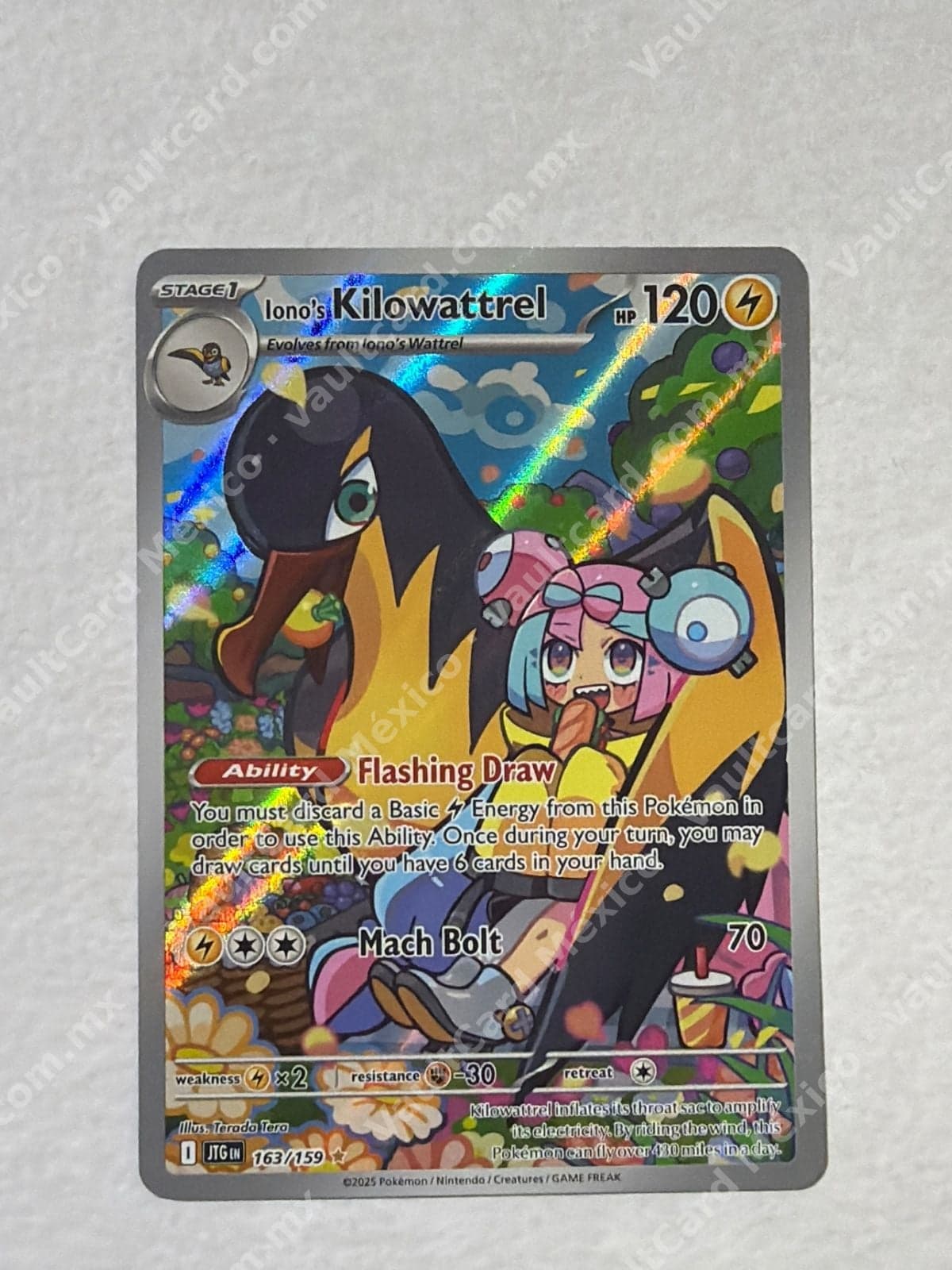 Iono's Kilowattrel 163/159 - (JTG) Inglés - Character Rare