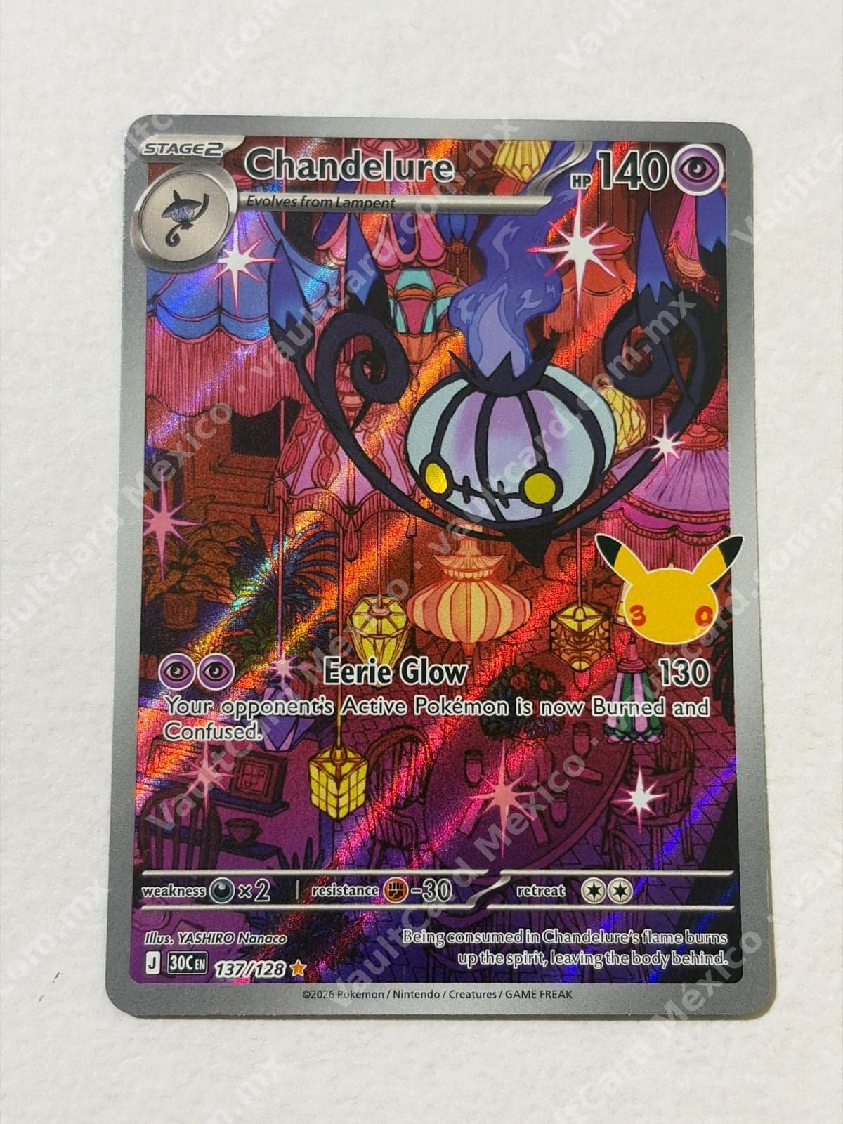 Chandelure 137/128 - Illustration Rare (30C) Inglés