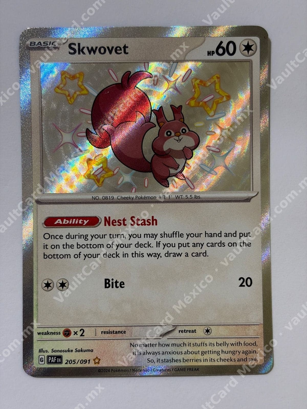 Skwovet Shiny 205/091 - Paldean Fates (PAF) Inglés