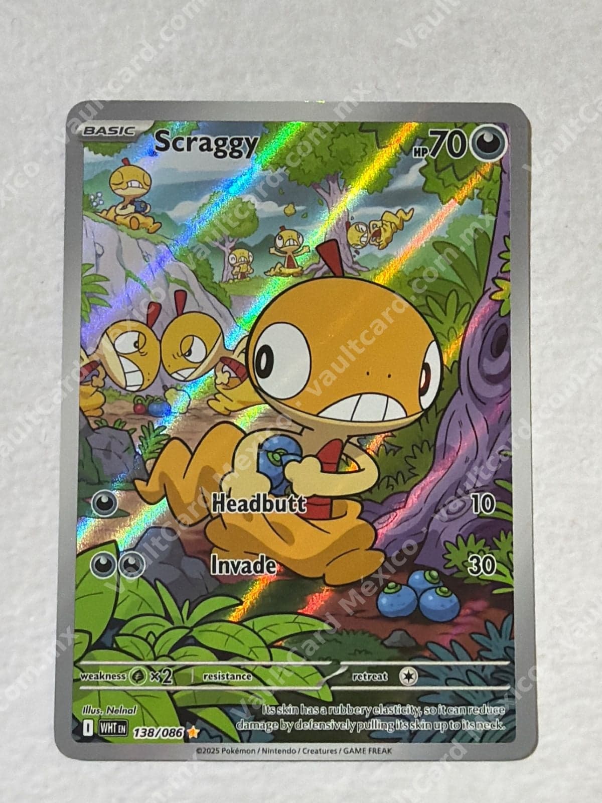 Scraggy 138/086 - (WHT) Inglés Illustration Rare