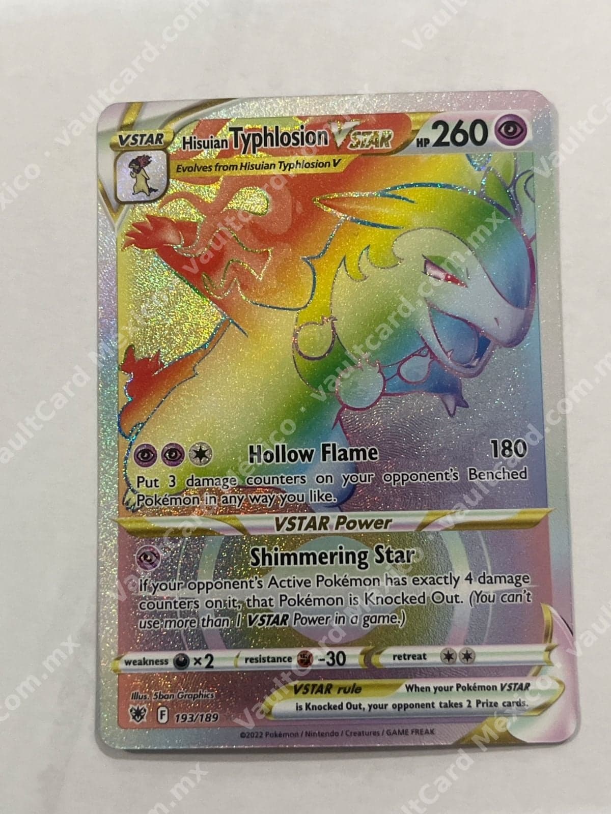 Hisuian Typhlosion VSTAR 193/189 Rainbow Rare - ASR Inglés