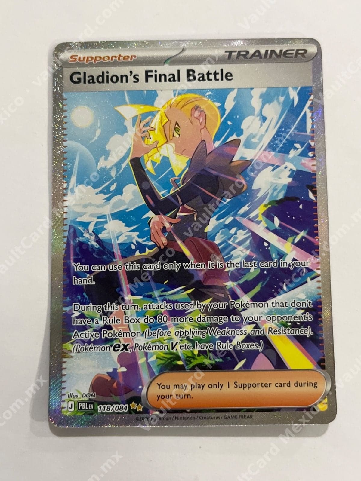 Gladion's Final Battle 118/084 - (PBL) Inglés - Supporter Full Art