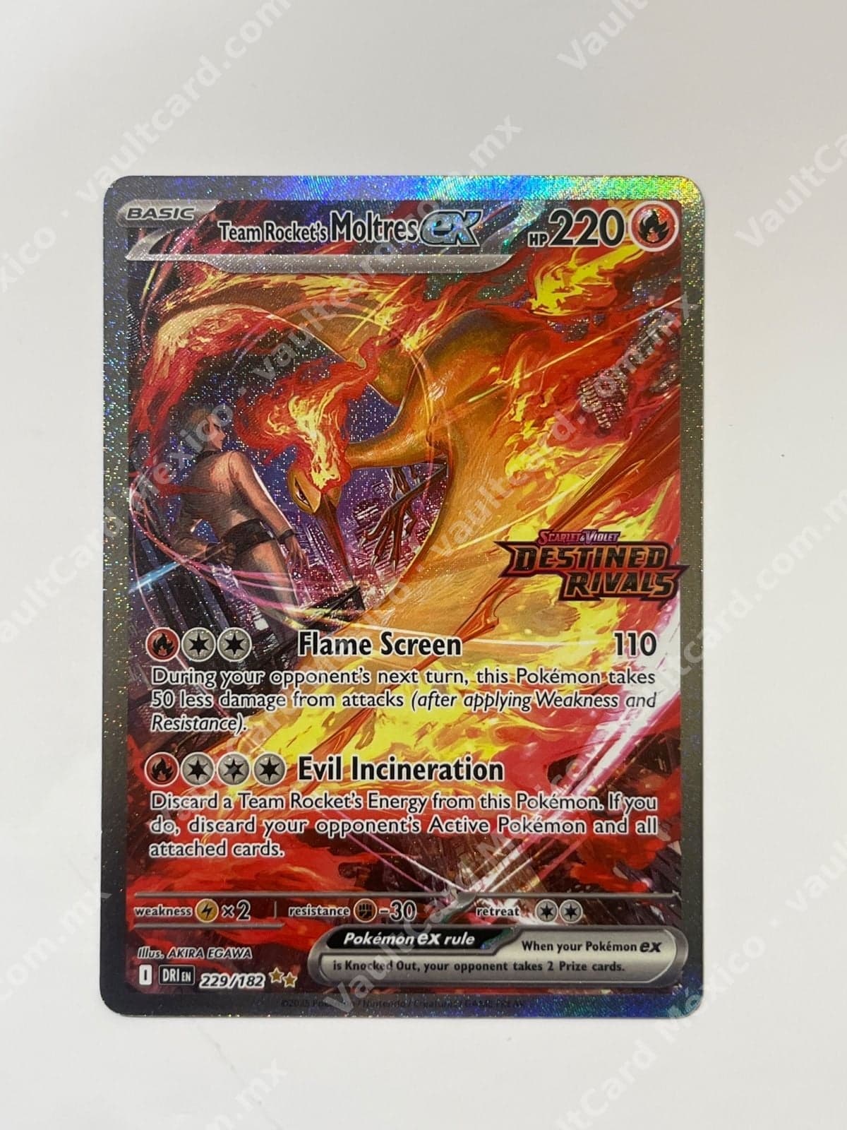 Team Rocket's Moltres ex 229/182 - Destined Rivals (DRI) Inglés