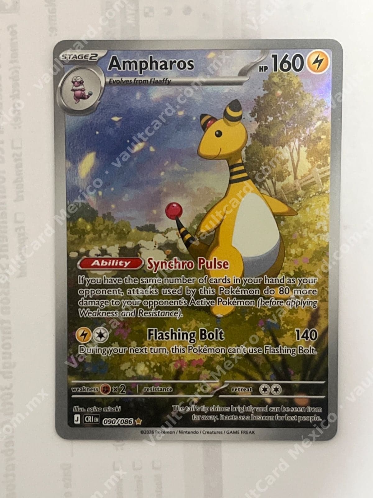 Ampharos 090/086 - (CRI) Inglés - Illustration Rare