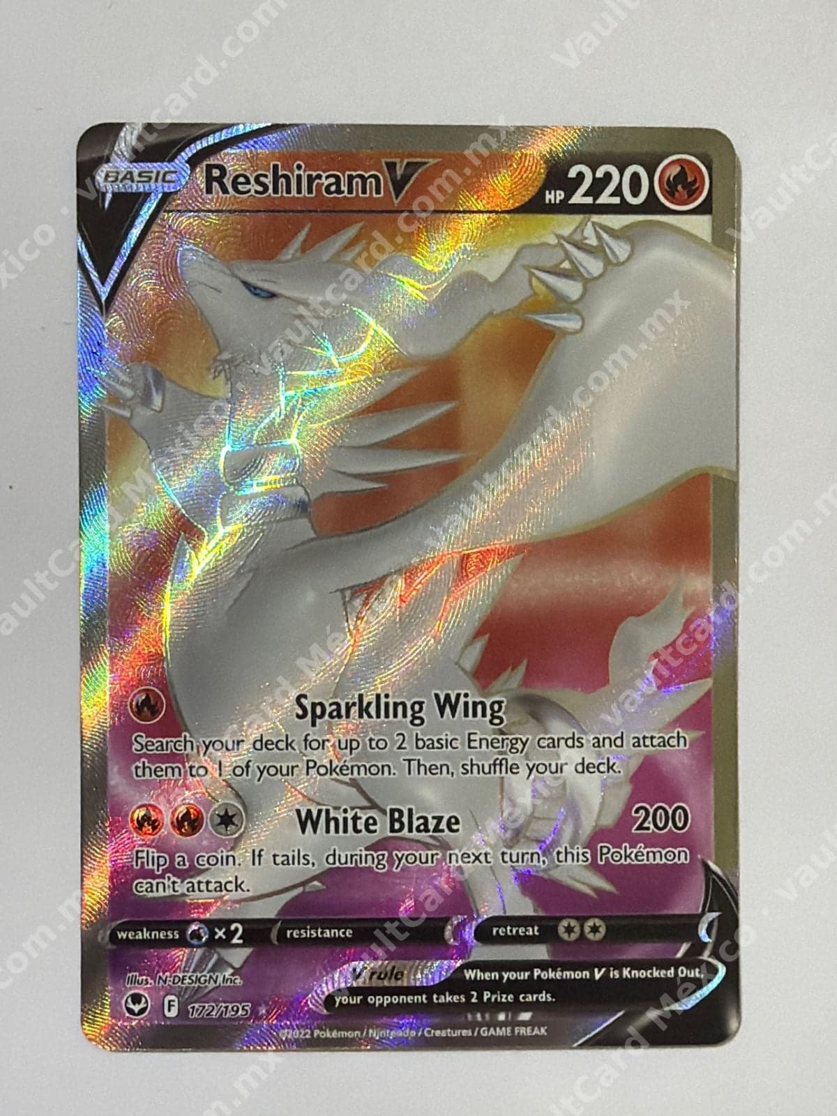 Reshiram V 172/195 - Silver Tempest (SIT) Full Art Inglés