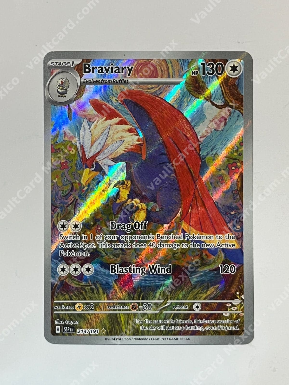 Braviary 214/191 - Surging Sparks (SSP) Illustration Rare Inglés