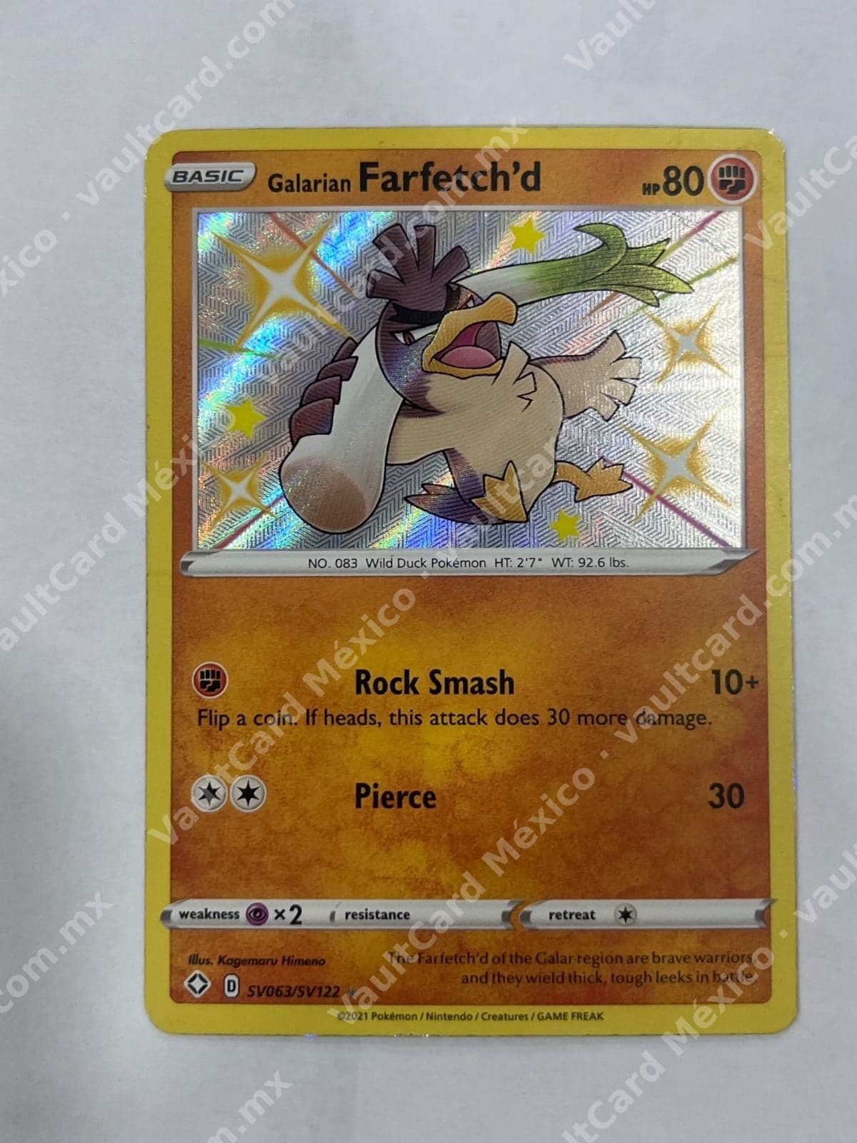 Galarian Farfetch'd SV063/SV122 - Shining Fates (SHF) Inglés Shiny
