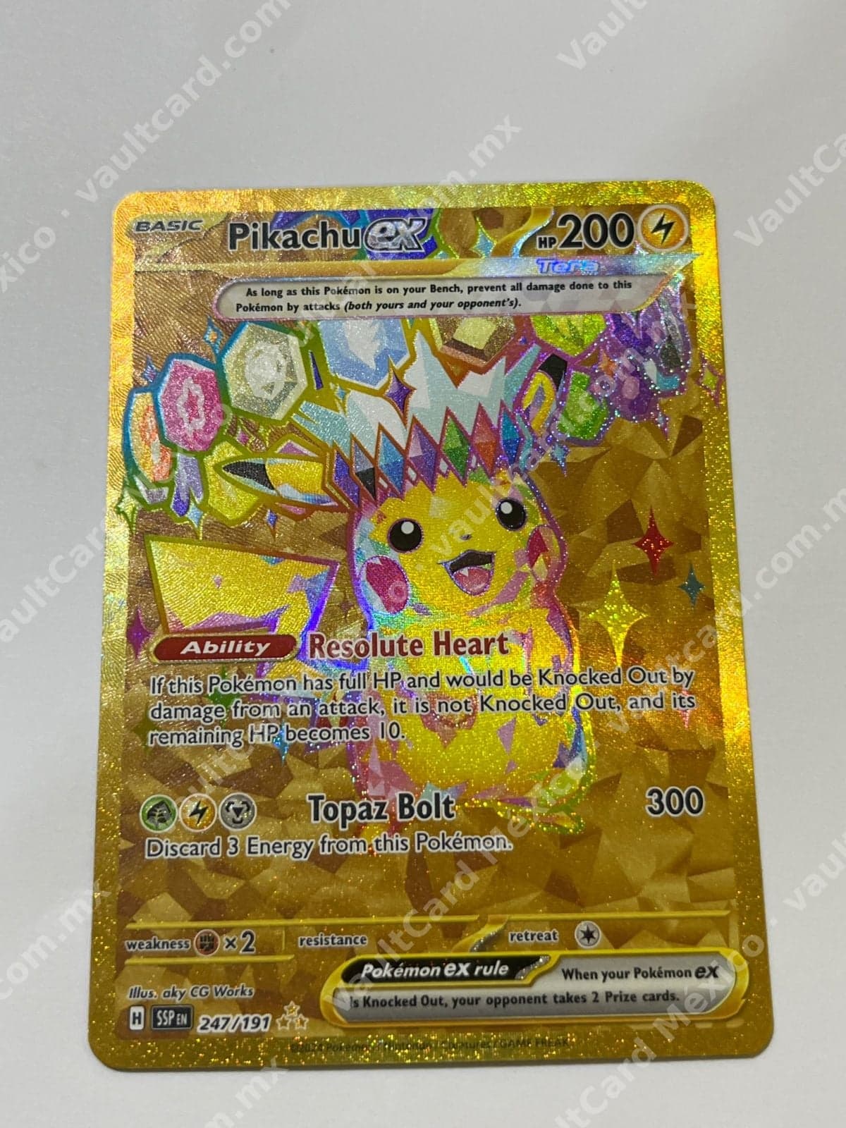 Pikachu ex 247/191 - Surging Sparks (SSP) Dorada Inglés