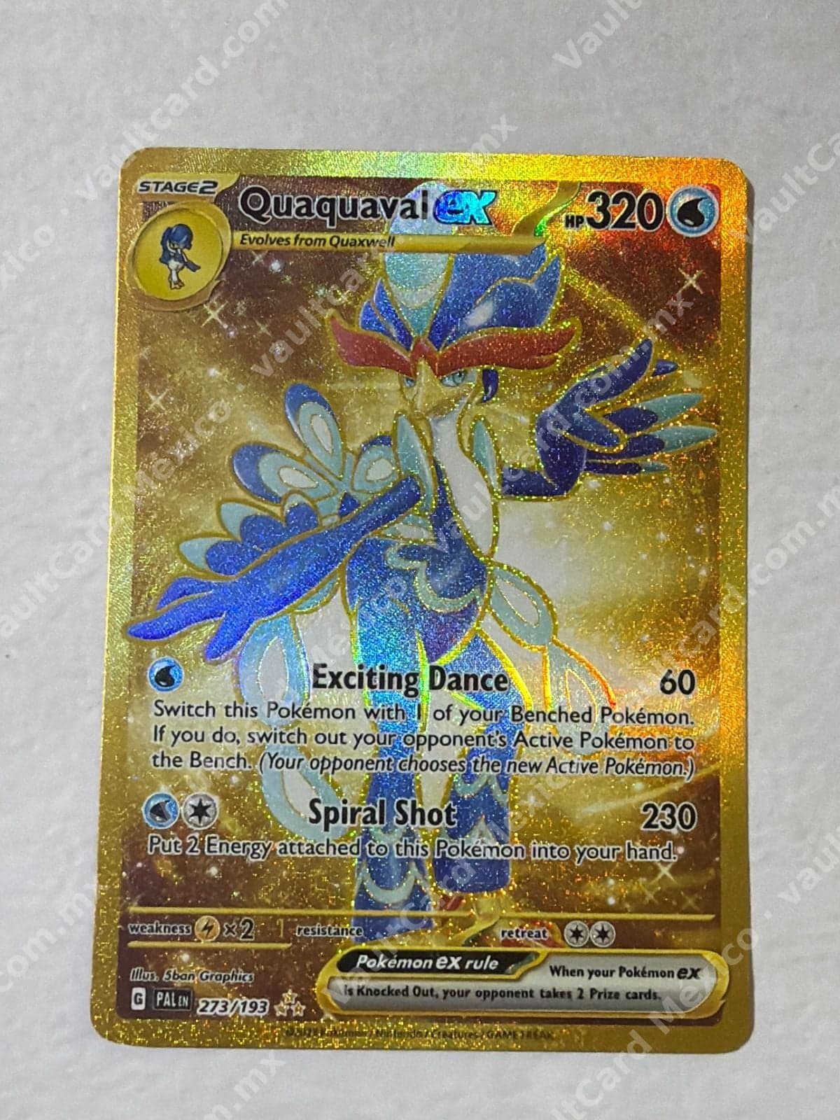 Quaquaval ex 273/193 Gold - Paldea Evolved (PAL) Inglés