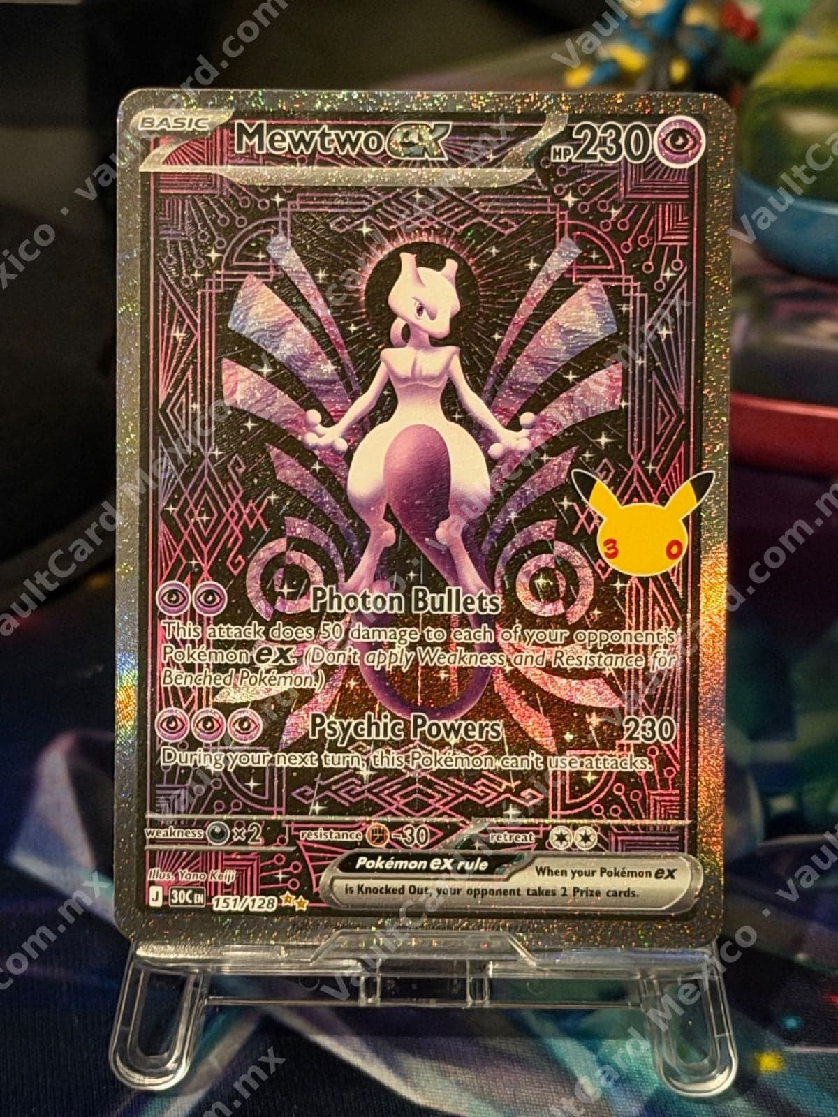 Mewtwo ex 151/128 Full Art - Celebrations 30C Inglés
