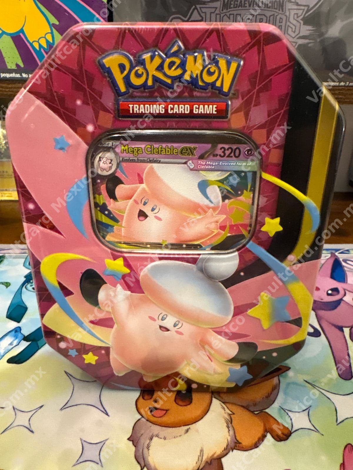 Lata Pokémon TCG Mega Clefable ex - Tin Sellada Inglés