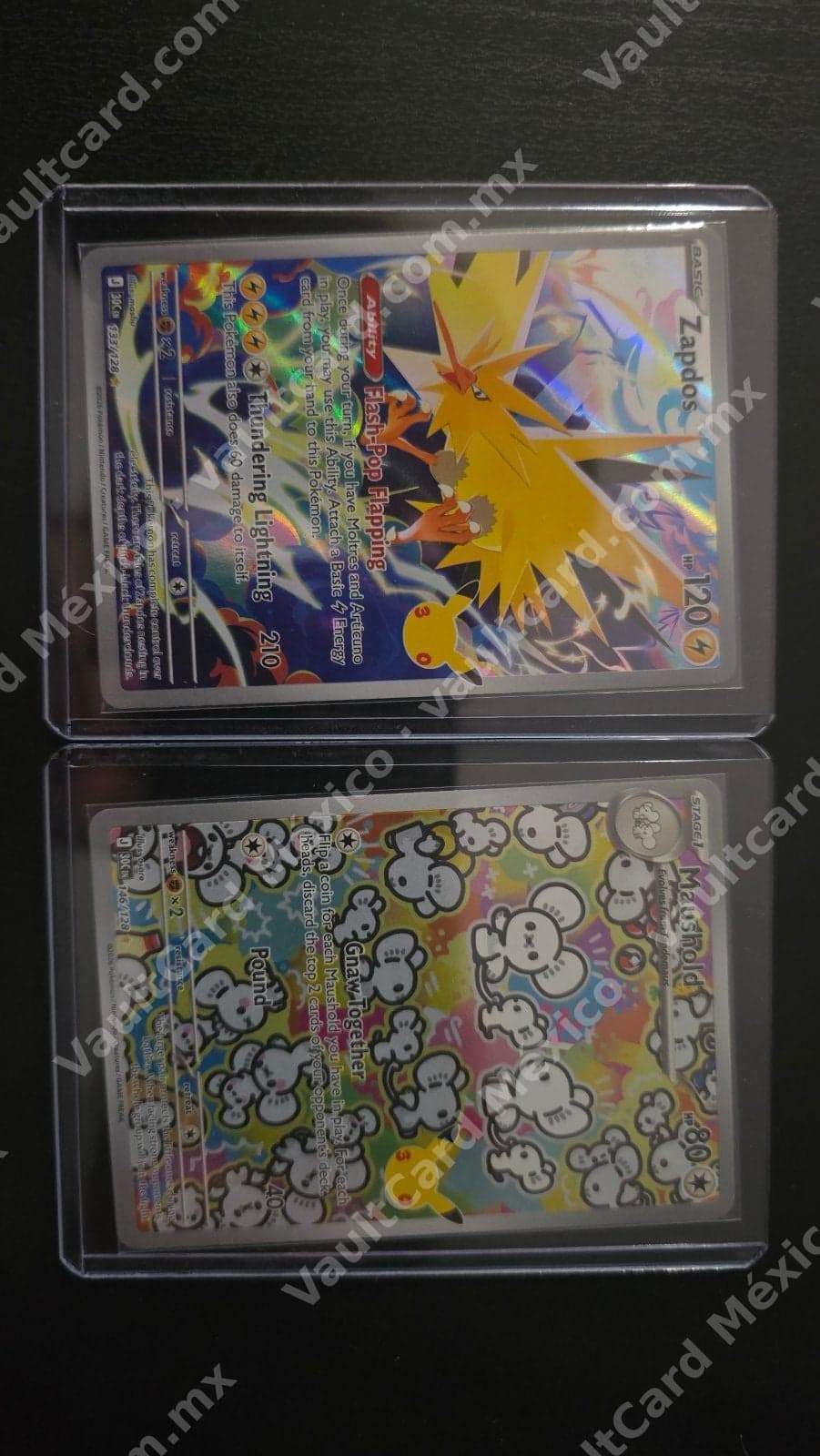 Lote Zapdos 133/128 y Maushold 146/128 - 30 aniversario Inglés Illustration Rare