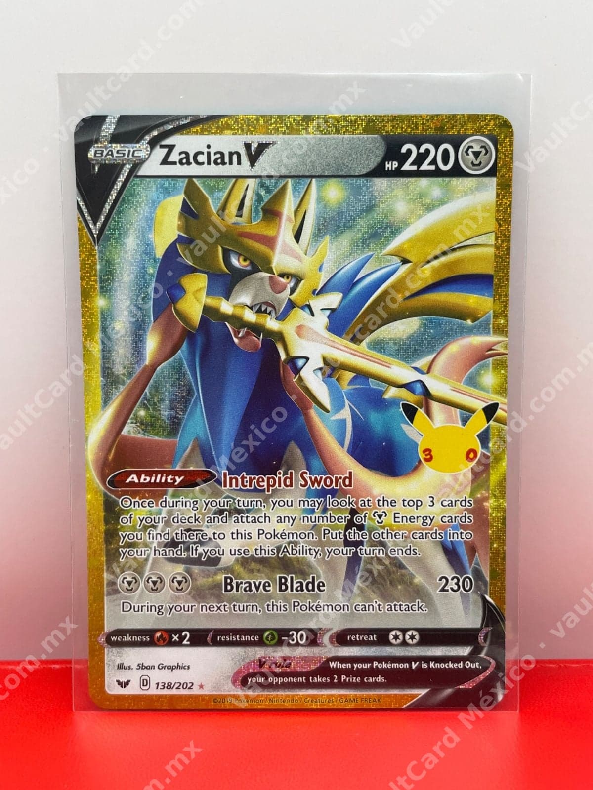 30th Celebration Zacian V 138/202 - Classic Collection Inglés