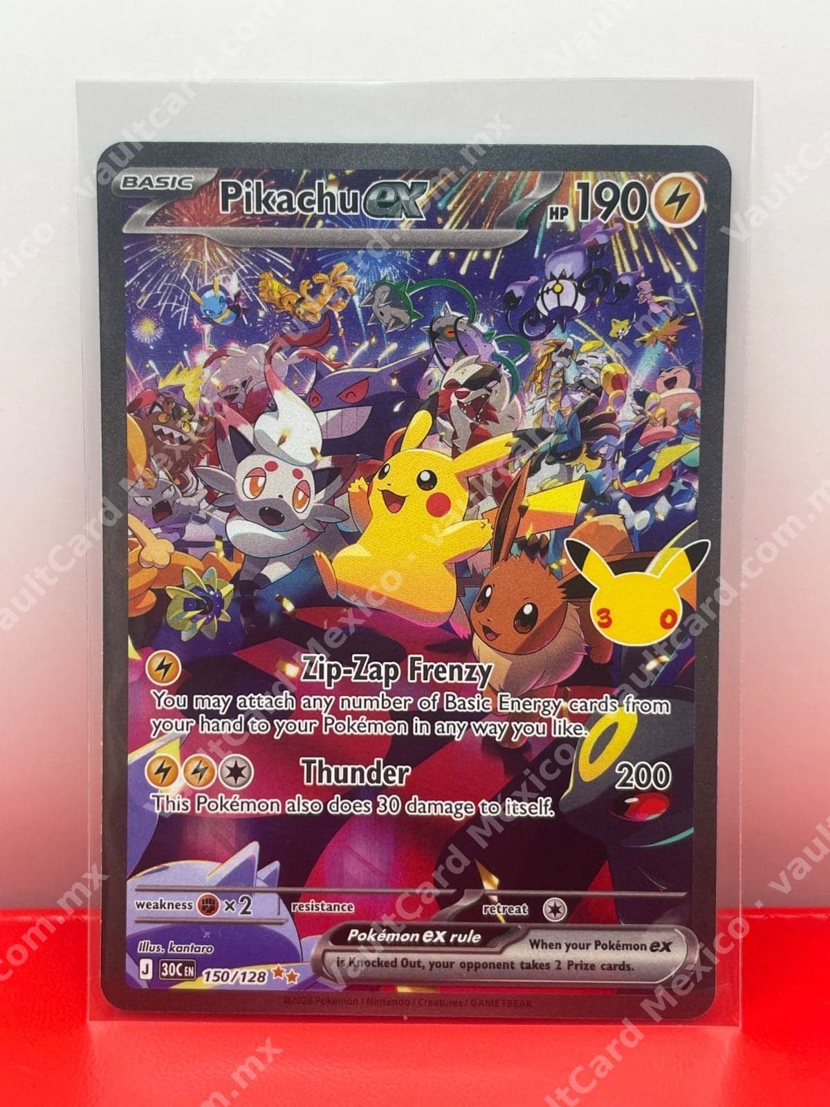 30th Celebration Pikachu ex 150/128 - Special Illustration Rare Inglés