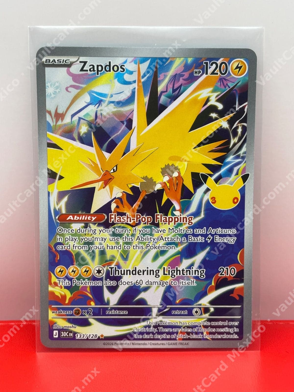 30th Celebration Zapdos 133/128 - Illustration Rare Inglés