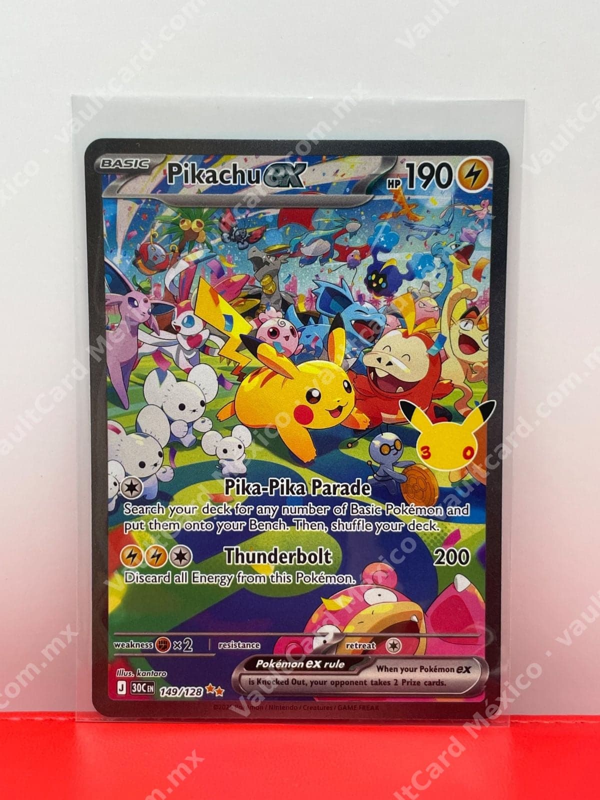 30th Celebration Pikachu ex 149/128 - Special Illustration Rare Inglés