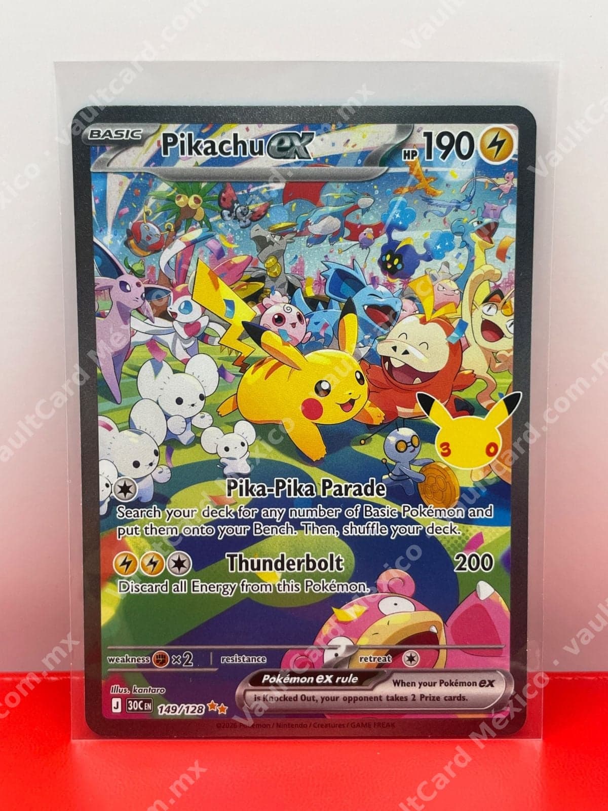 30th Celebration Pikachu ex 149/128 - Special Illustration Rare Inglés