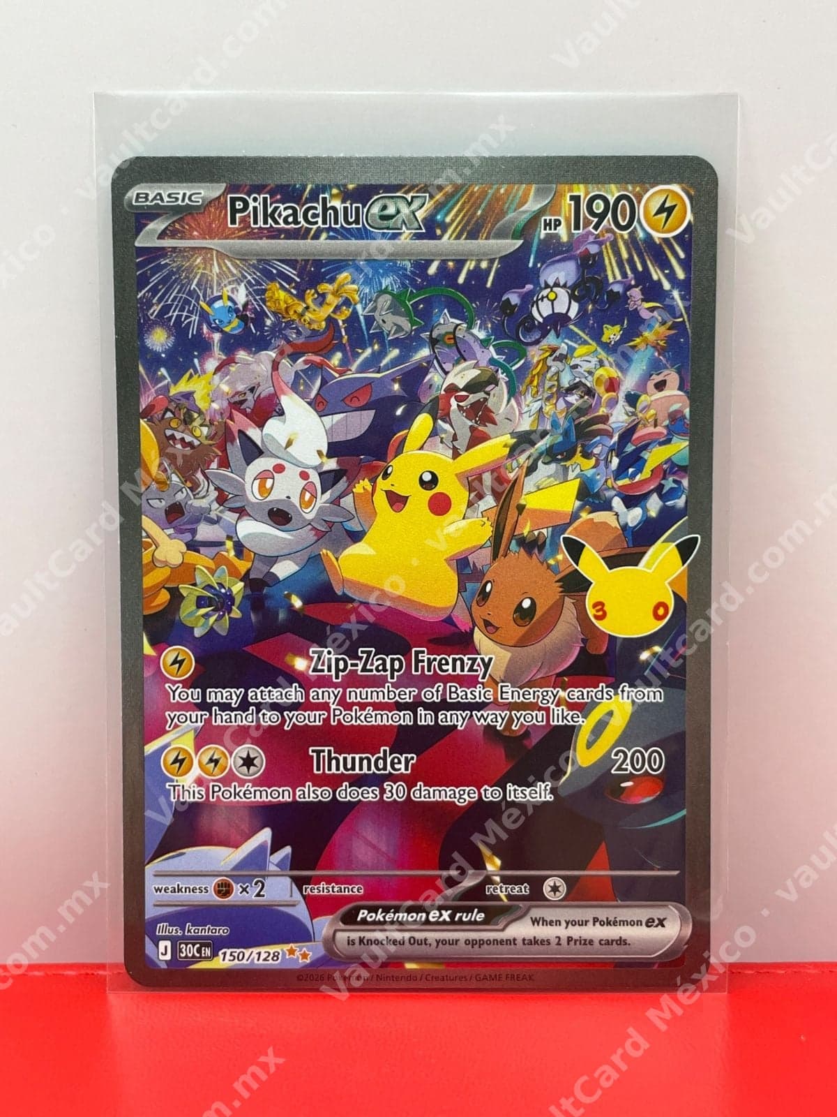 30th Celebration Pikachu ex 150/128 - Special Illustration Rare Inglés