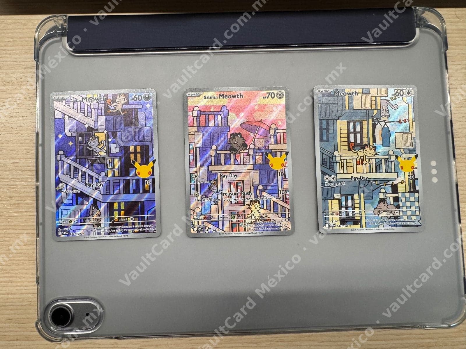 Lote 3 Meowth Illustration Rare (SOC) Inglés - Alolan, Galarian y Meowth