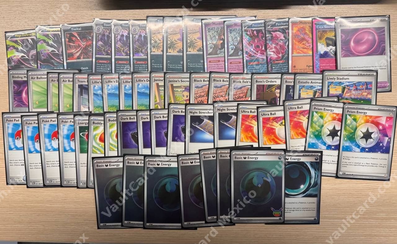 Deck completo Darkrai - Pokémon, Entrenadores y Energías