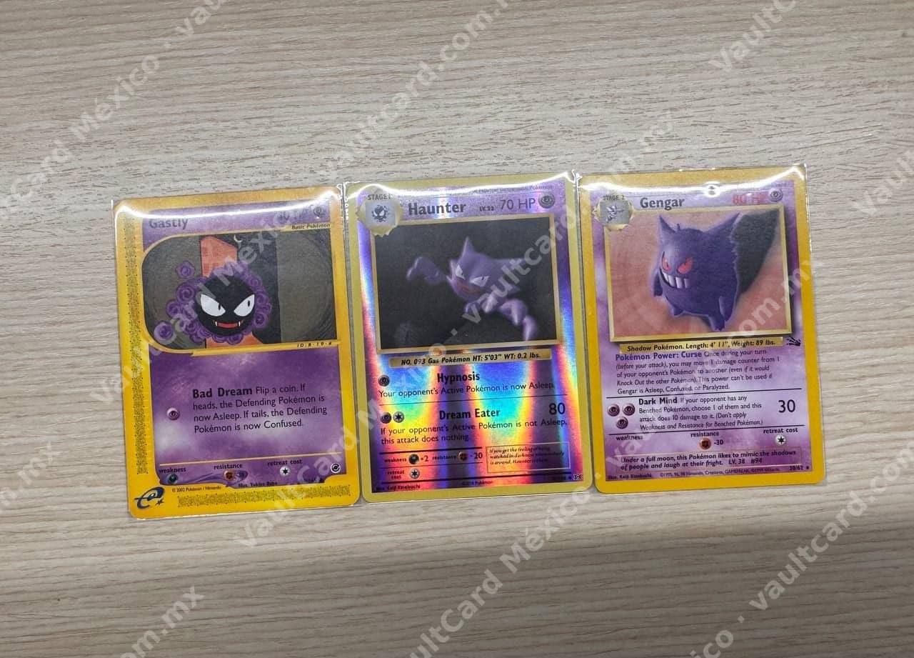 Lote línea Gengar - Gastly, Haunter y Gengar Inglés (Era WOTC/e-Card)