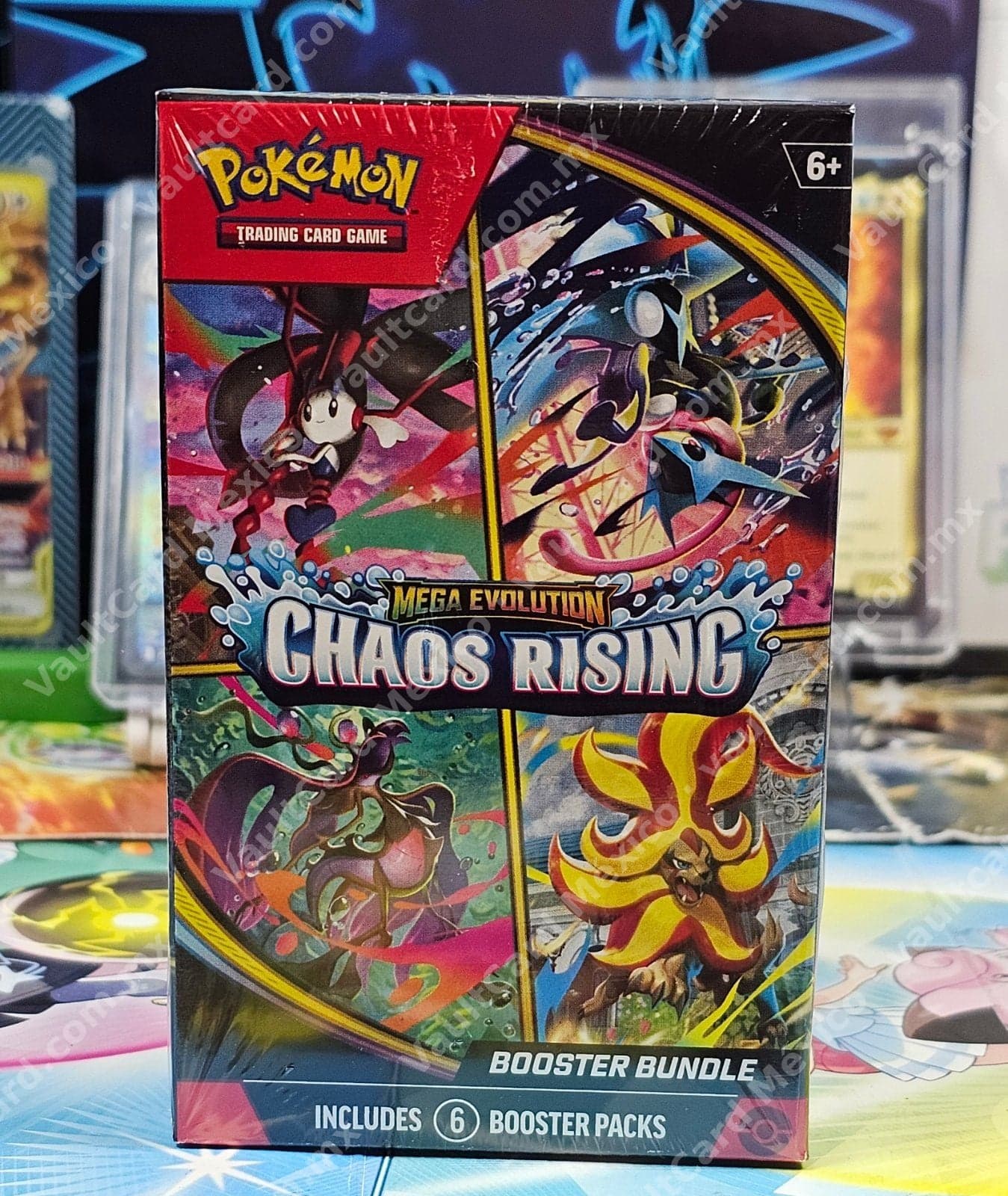 Pokémon TCG Mega Evolution Chaos Rising Booster Bundle - 6 Sobres Sellado Inglés
