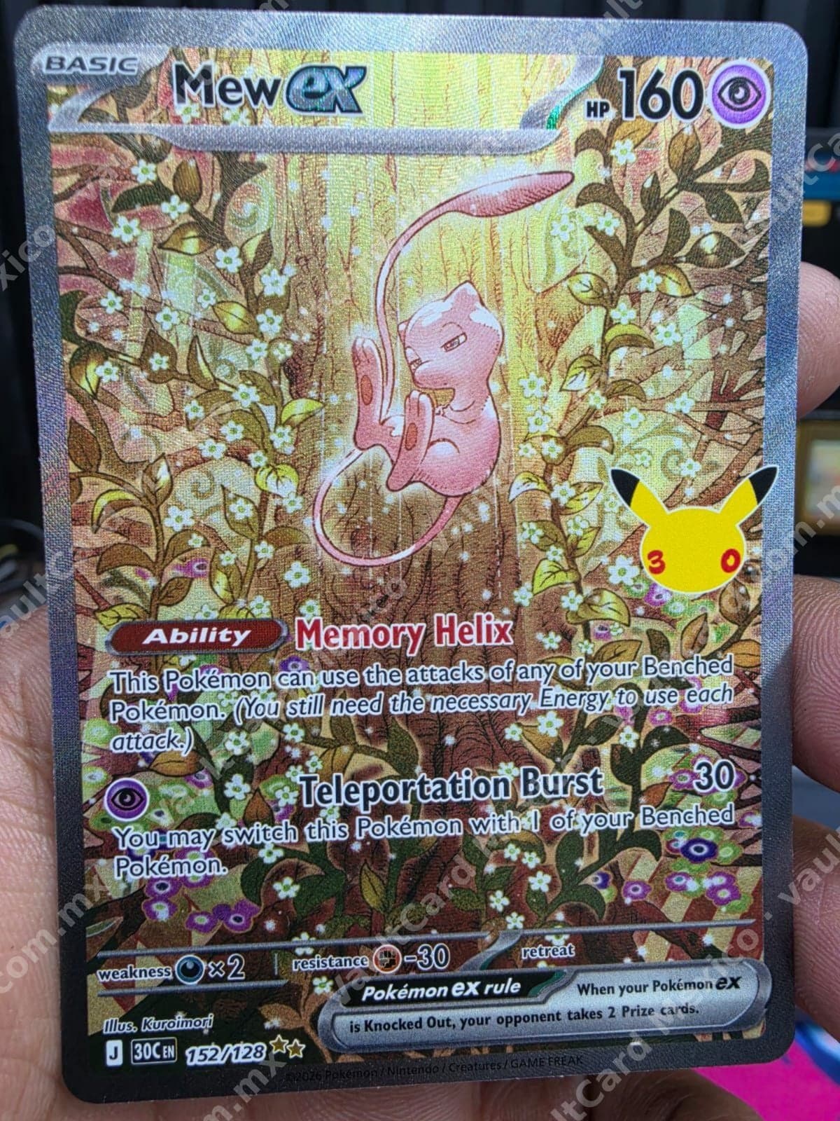 Mew ex 152/128 - Celebración 30 Aniversario (30C) Inglés