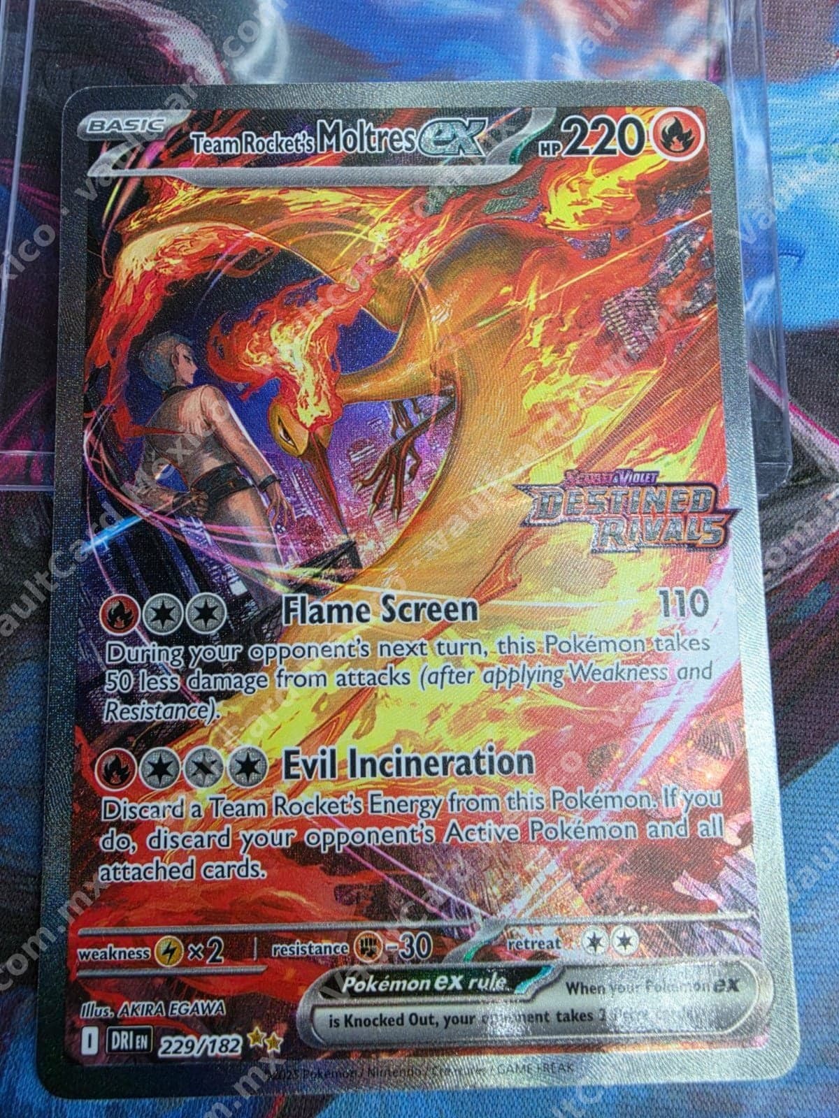 Team Rocket's Moltres ex 229/182 - Destined Rivals (DRI) Inglés