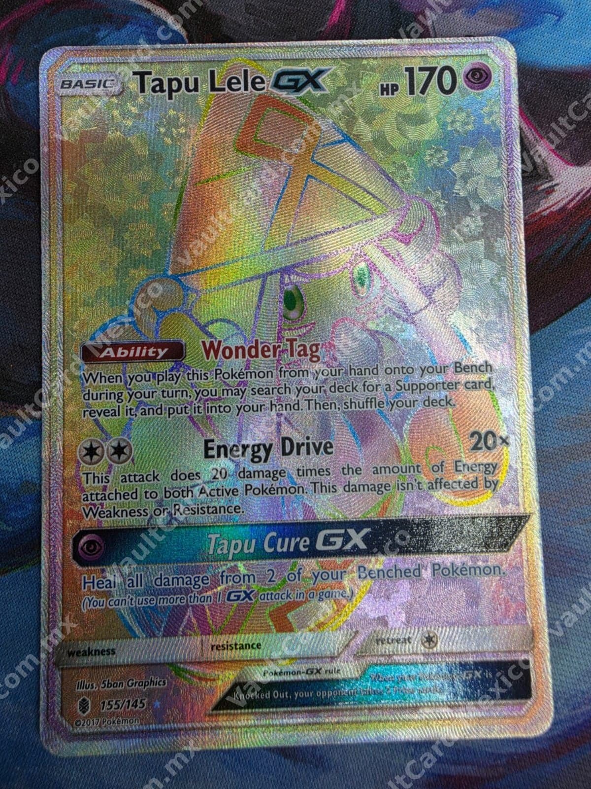 Tapu Lele GX 155/145 Rainbow Rare - Guardians Rising Inglés