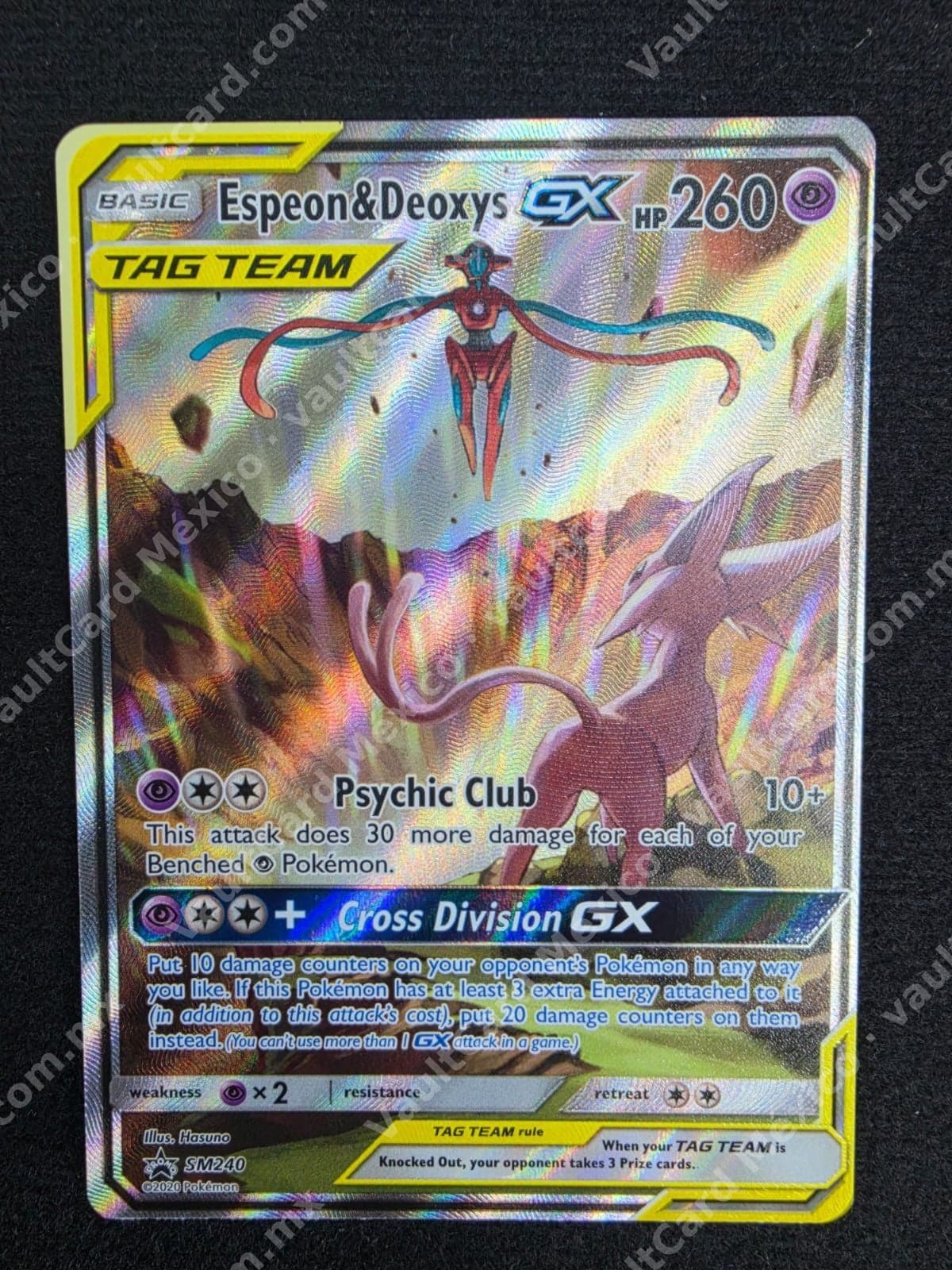Espeon & Deoxys GX SM240 - Promo Full Art Tag Team Inglés