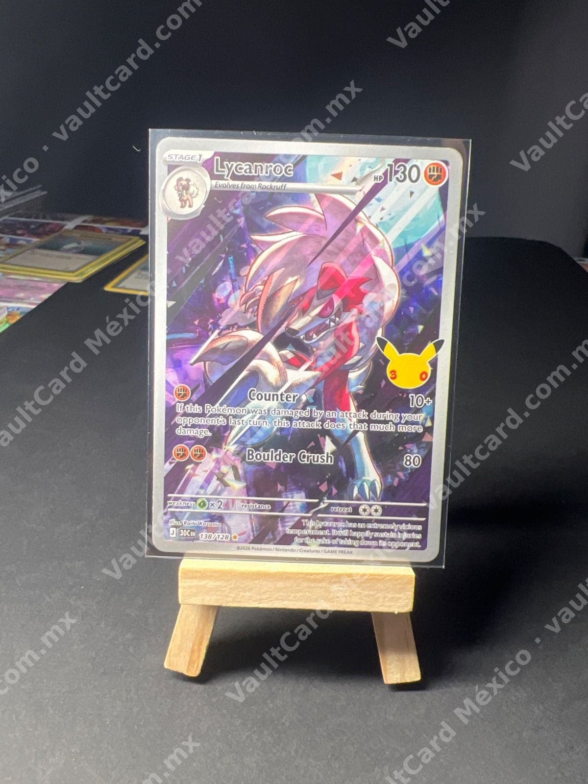 Lycanroc 30th Celebration 138/128 - (30C) Inglés - Illustration Rare