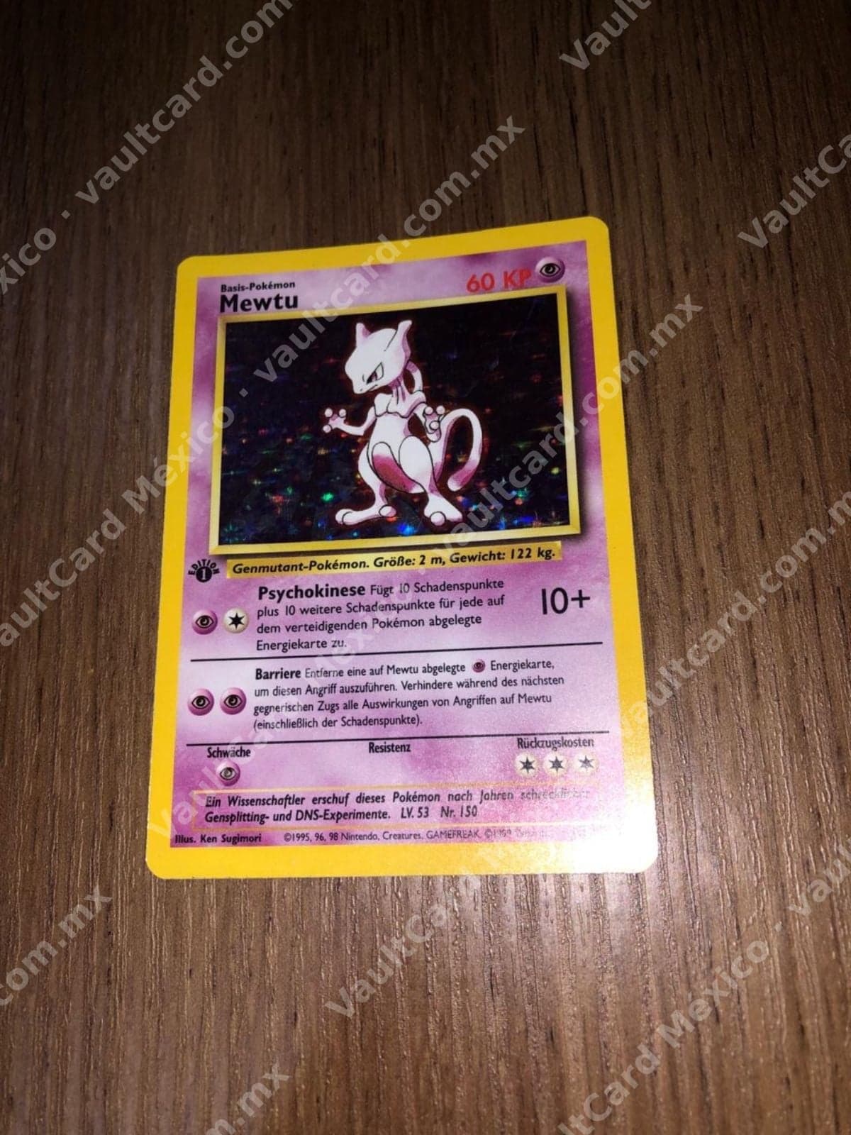 Mewtu (Mewtwo) 10/102 Holo 1ª Edición - Set Base Alemán