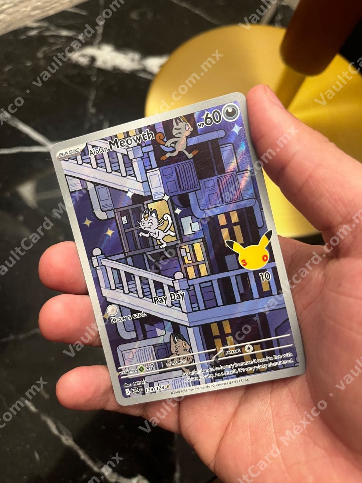 Alolan Meowth 139/128 - Illustration Rare Inglés (30C EN)