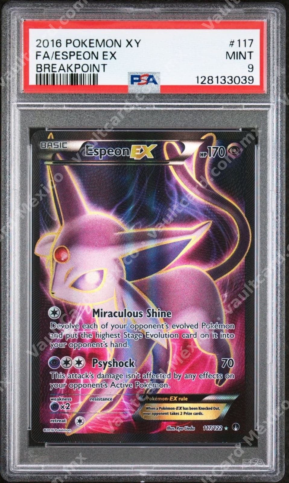 Espeon EX Full Art 117/122 - XY BREAKpoint PSA 9 MINT Inglés