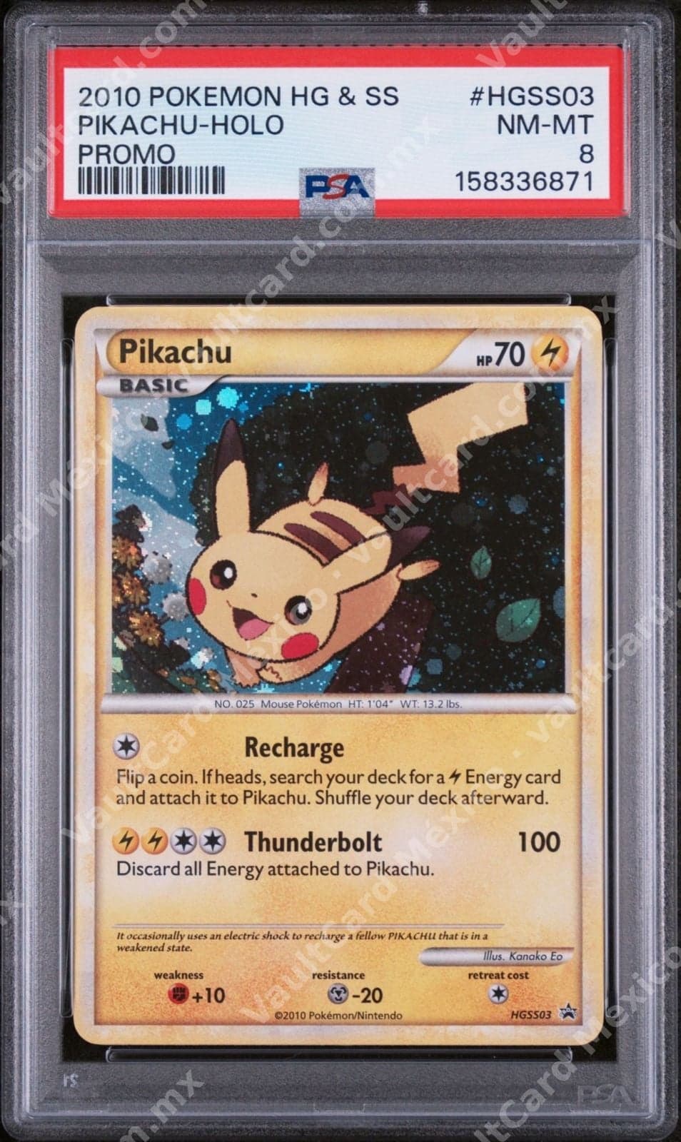 Pikachu HGSS03 Holo Promo - PSA 8 NM-MT Inglés