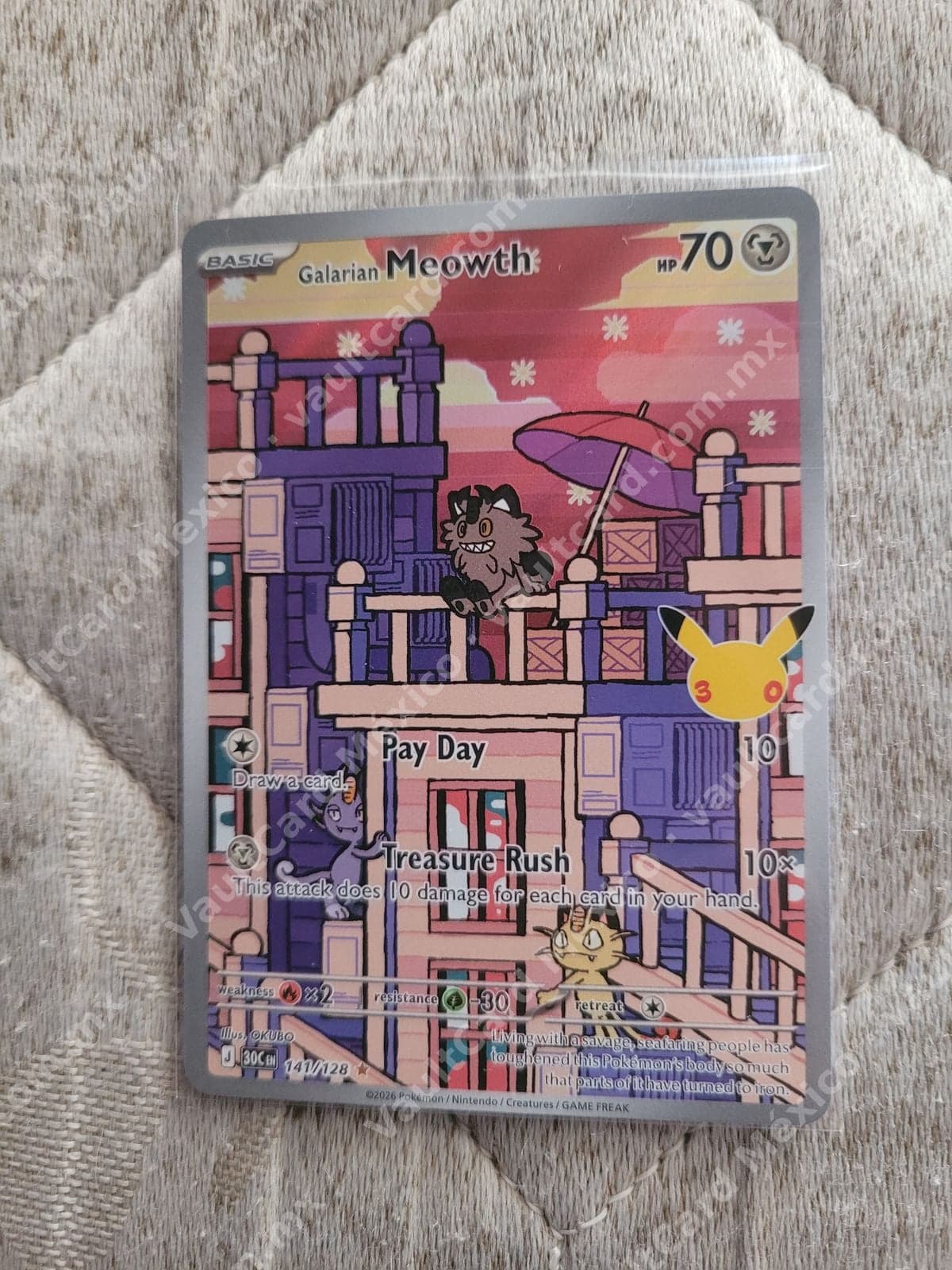 Galarian Meowth 141/128 - Illustration Rare (30C) Inglés