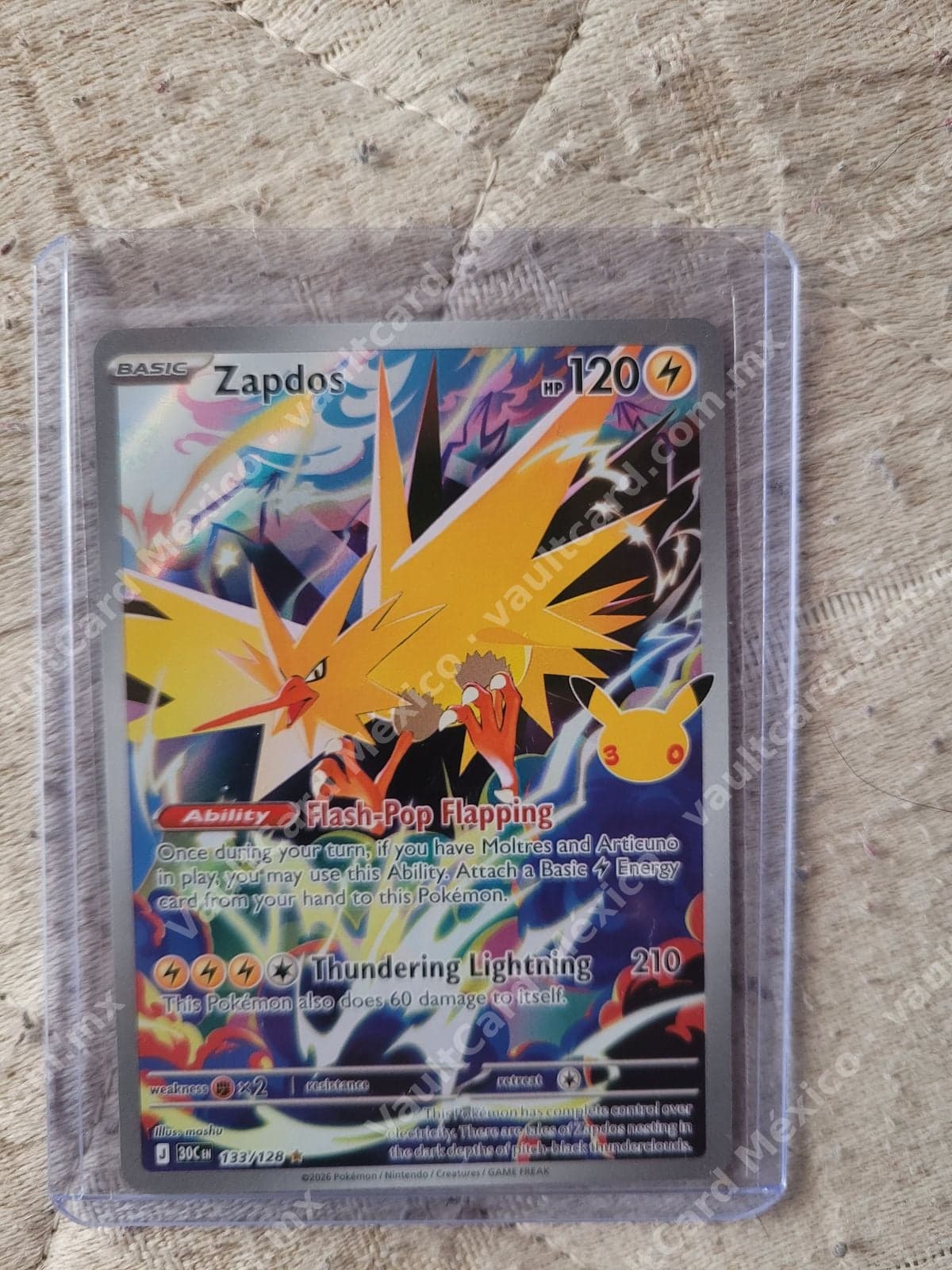 Zapdos 133/128 (30C) Full Art Inglés - Pokémon TCG