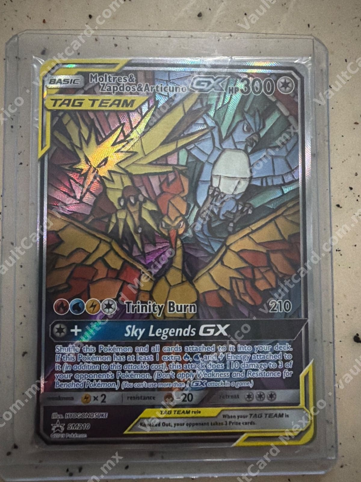 Moltres & Zapdos & Articuno GX SM210 - Promo Inglés (Tag Team Full Art)