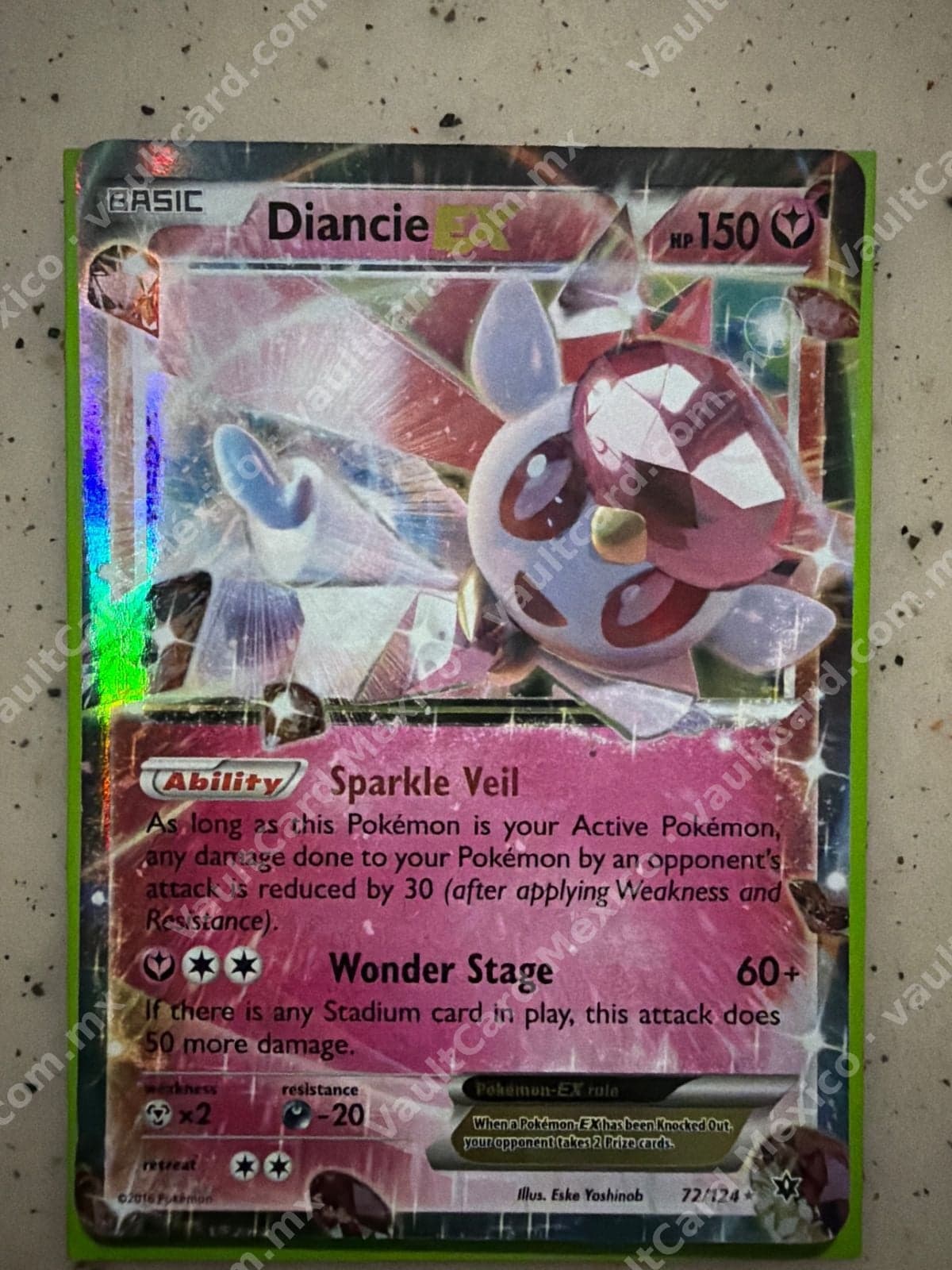 Diancie EX 72/124 - Fates Collide Inglés Ultra Rare
