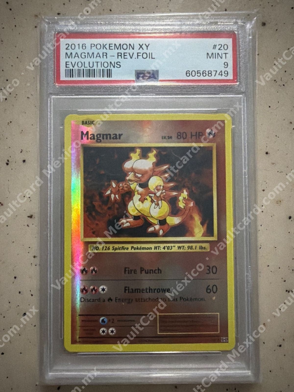 Magmar #20 Reverse Foil - XY Evolutions Inglés PSA 9 MINT