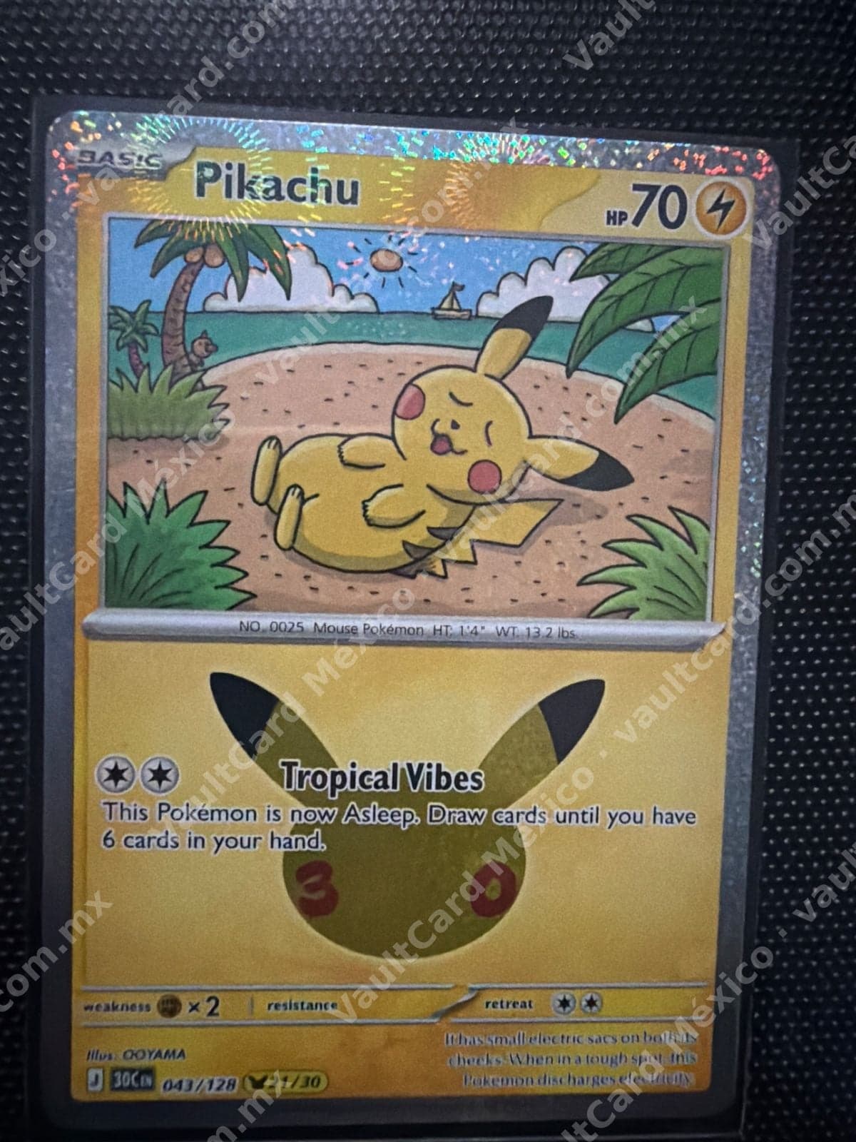 Pikachu 043/128 - 30th Anniversary (30C) Inglés Holo