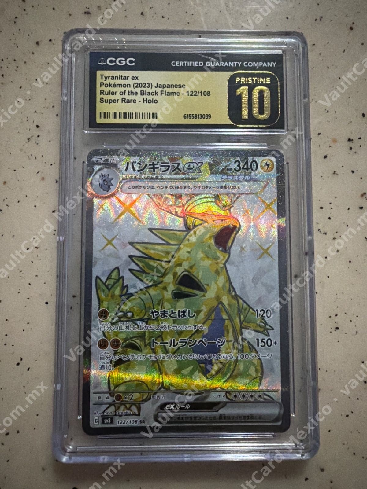 Tyranitar ex 122/108 SR - SV3 Japonés CGC Pristine 10