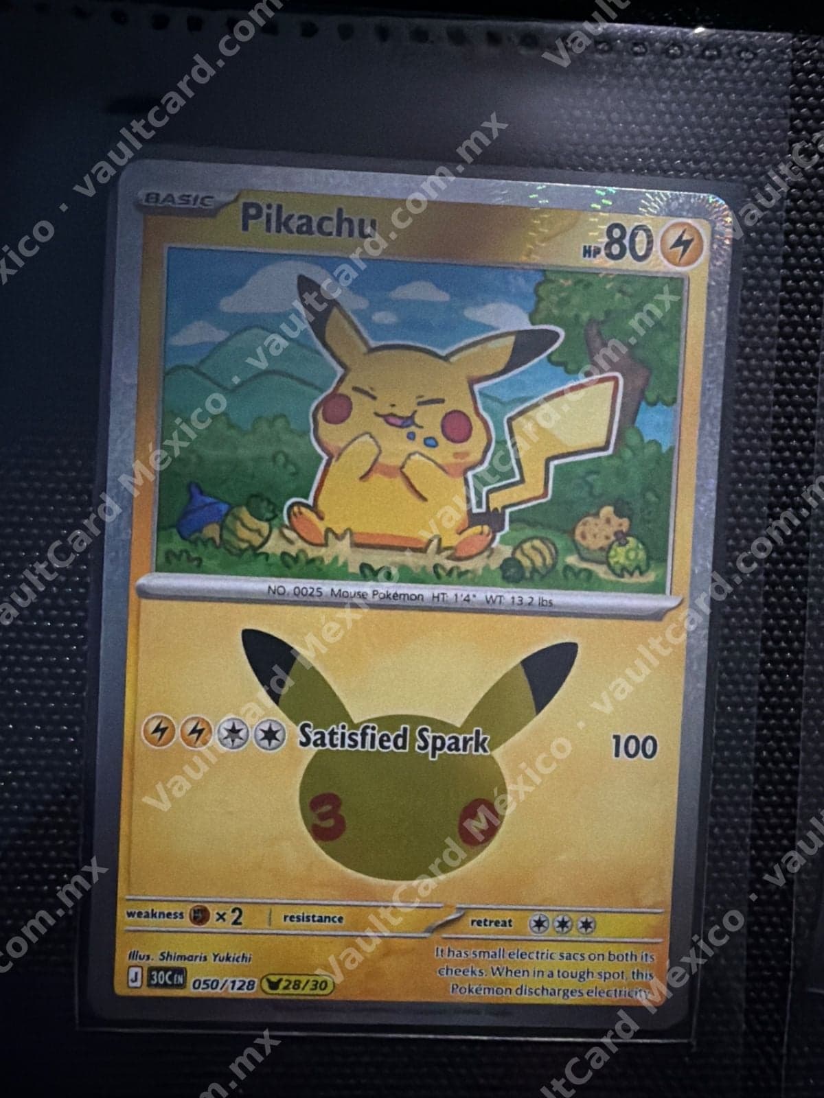 Pikachu 050/128 - Edición 30 Aniversario (30C) 28/30 Inglés