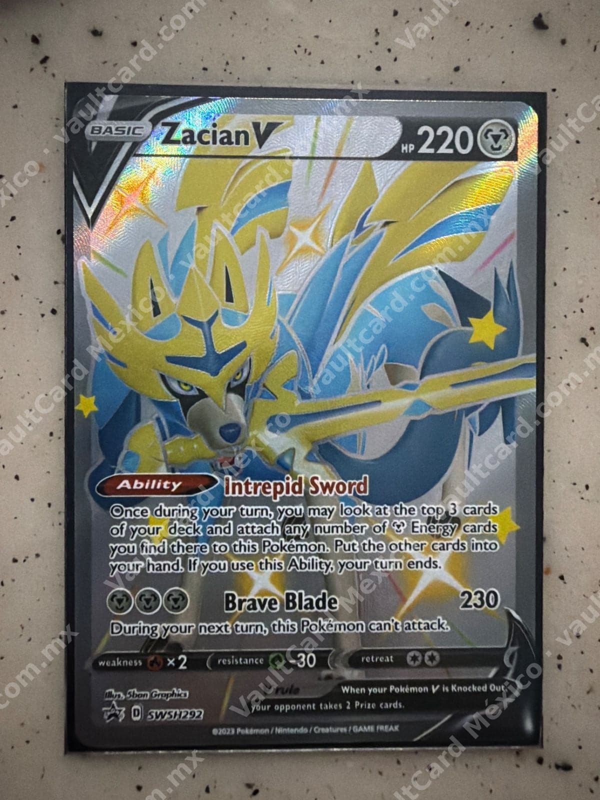 Zacian V SWSH292 Full Art Promo - Black Star Promo Inglés