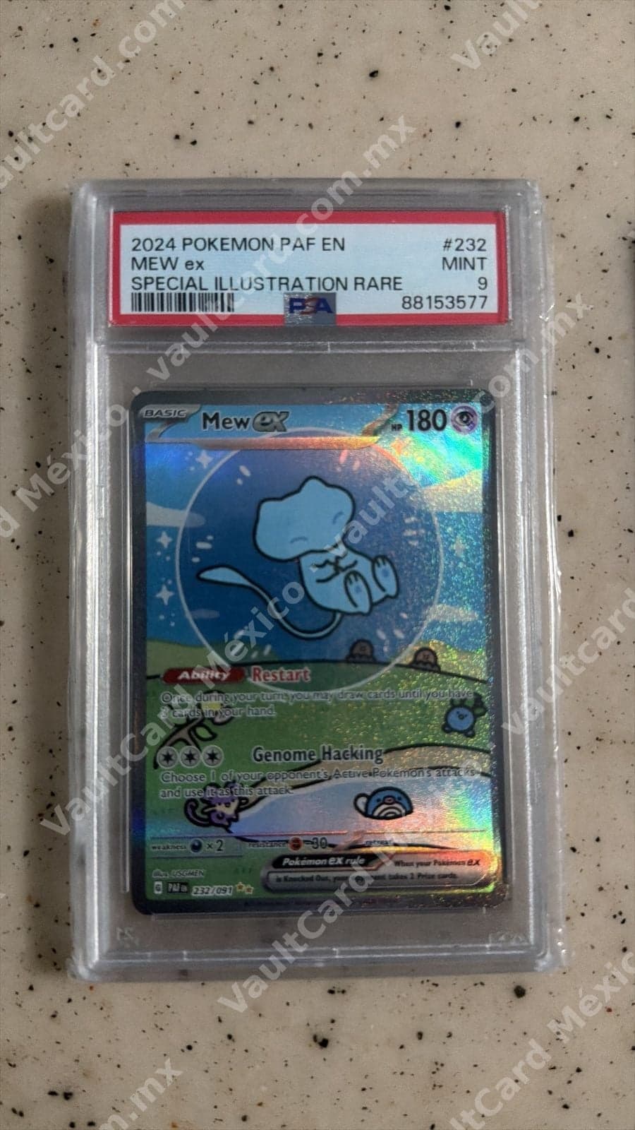Mew ex 232/091 PSA 9 - Paldean Fates (PAF) Inglés Special Illustration Rare