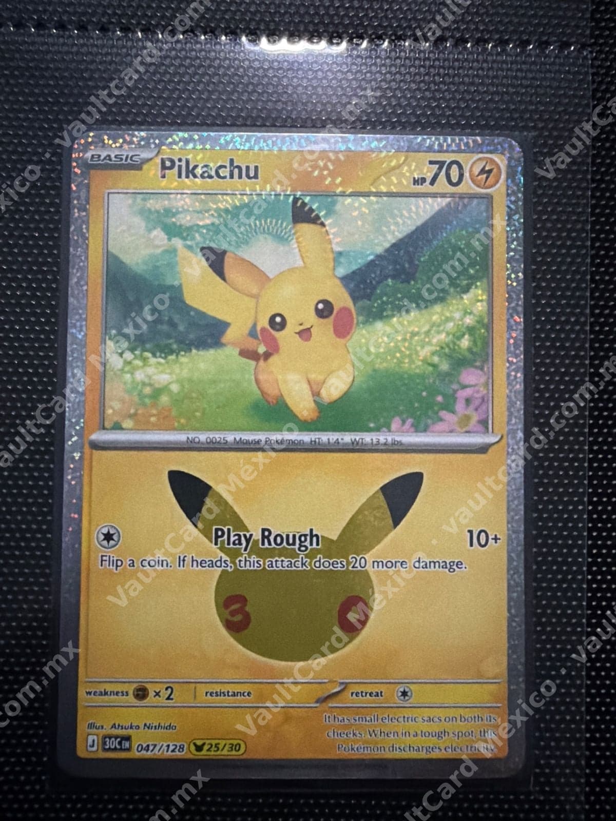 Pikachu 047/128 Holo 25/30 Aniversario - (30C) Inglés