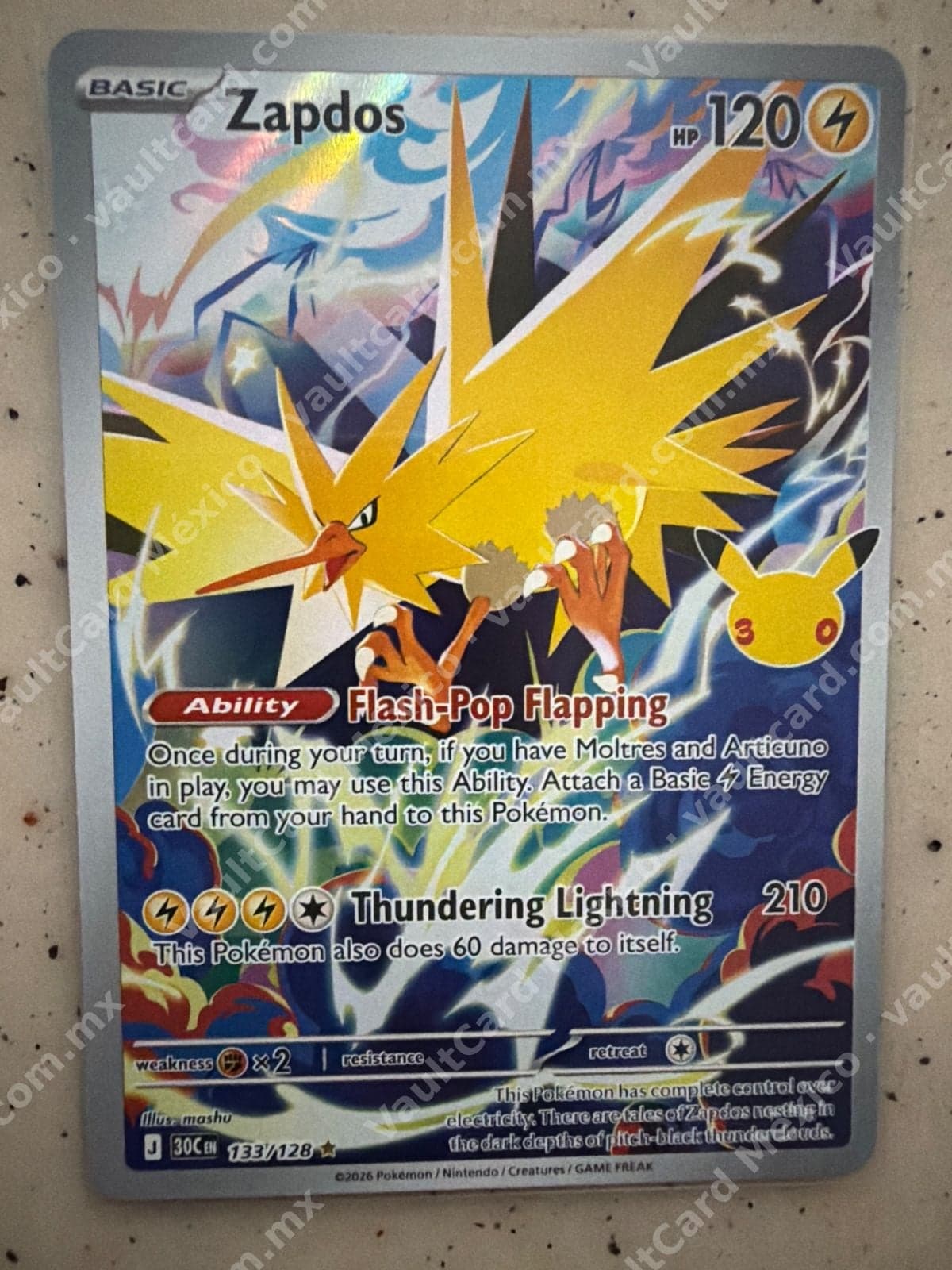Zapdos 133/128 - (30C) Inglés - Carta Secret/Illustration Rare