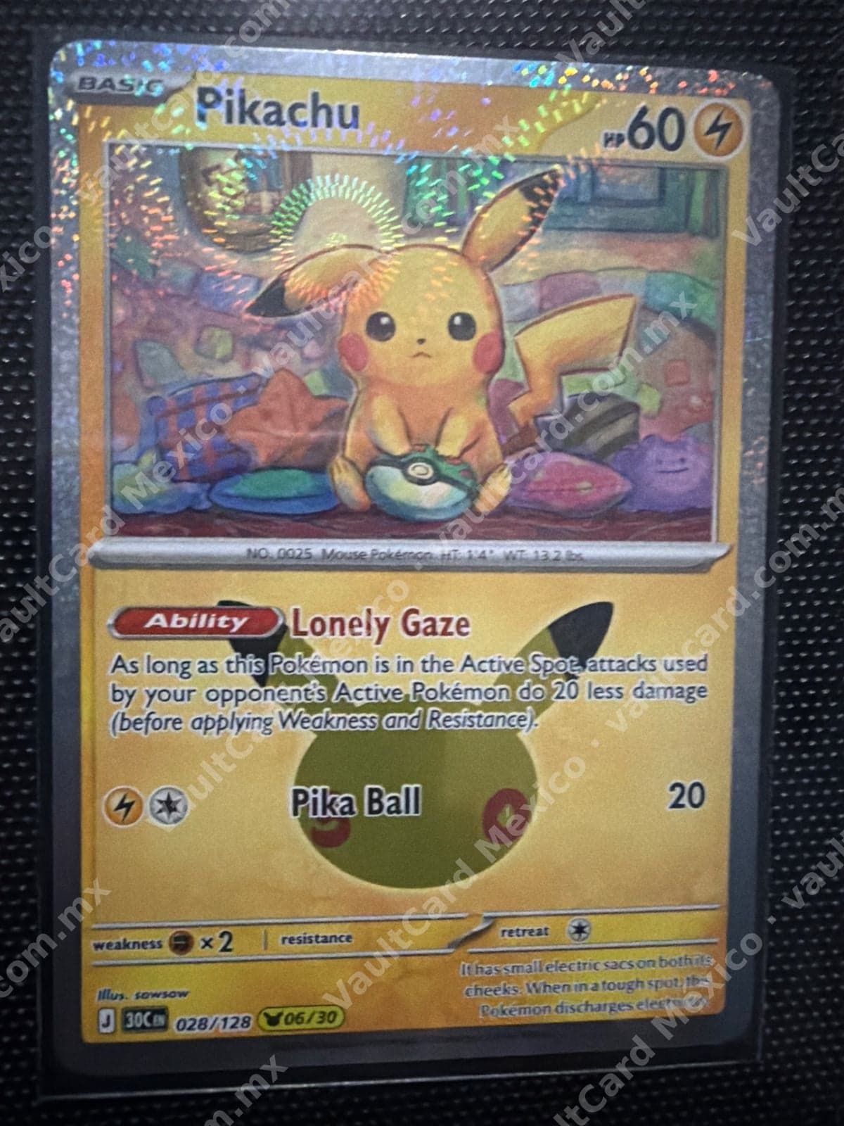 Pikachu 028/128 - 06/30 Holo Inglés