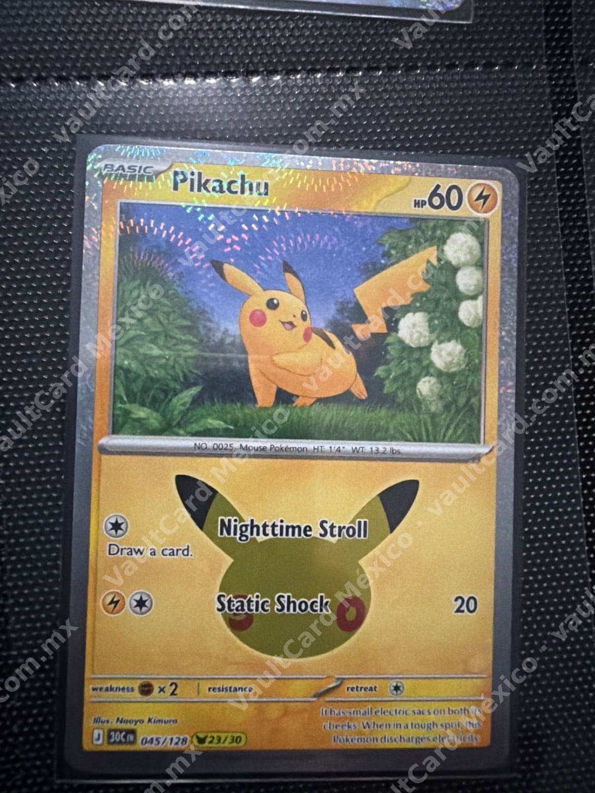 Pikachu 045/128 - Carta Promo Holo Inglés